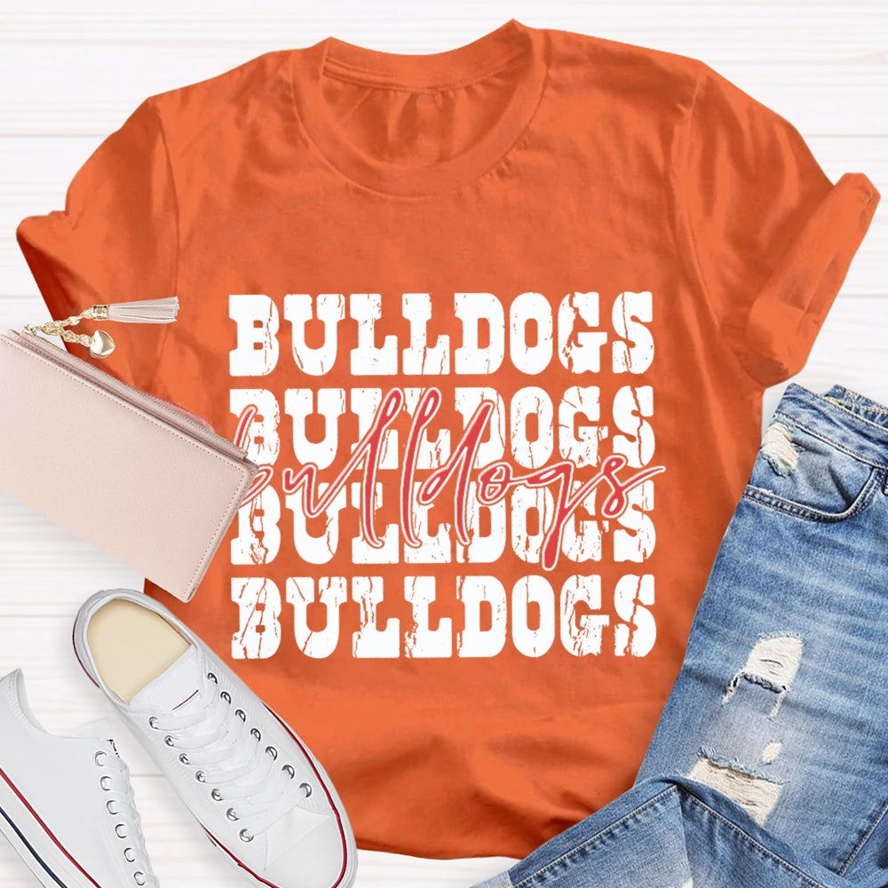 Personalized School Mascot Red Bulldogs T-shirt
