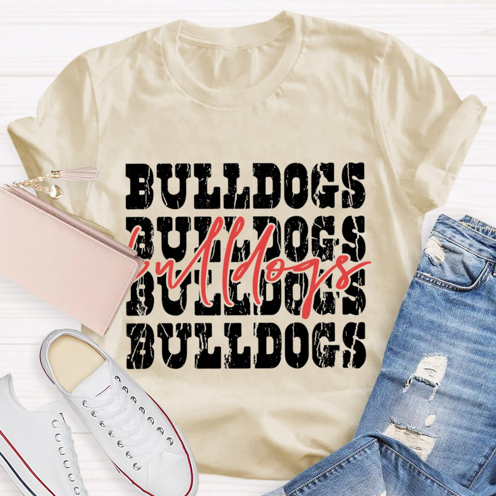 Personalized School Mascot Red Bulldogs T-shirt