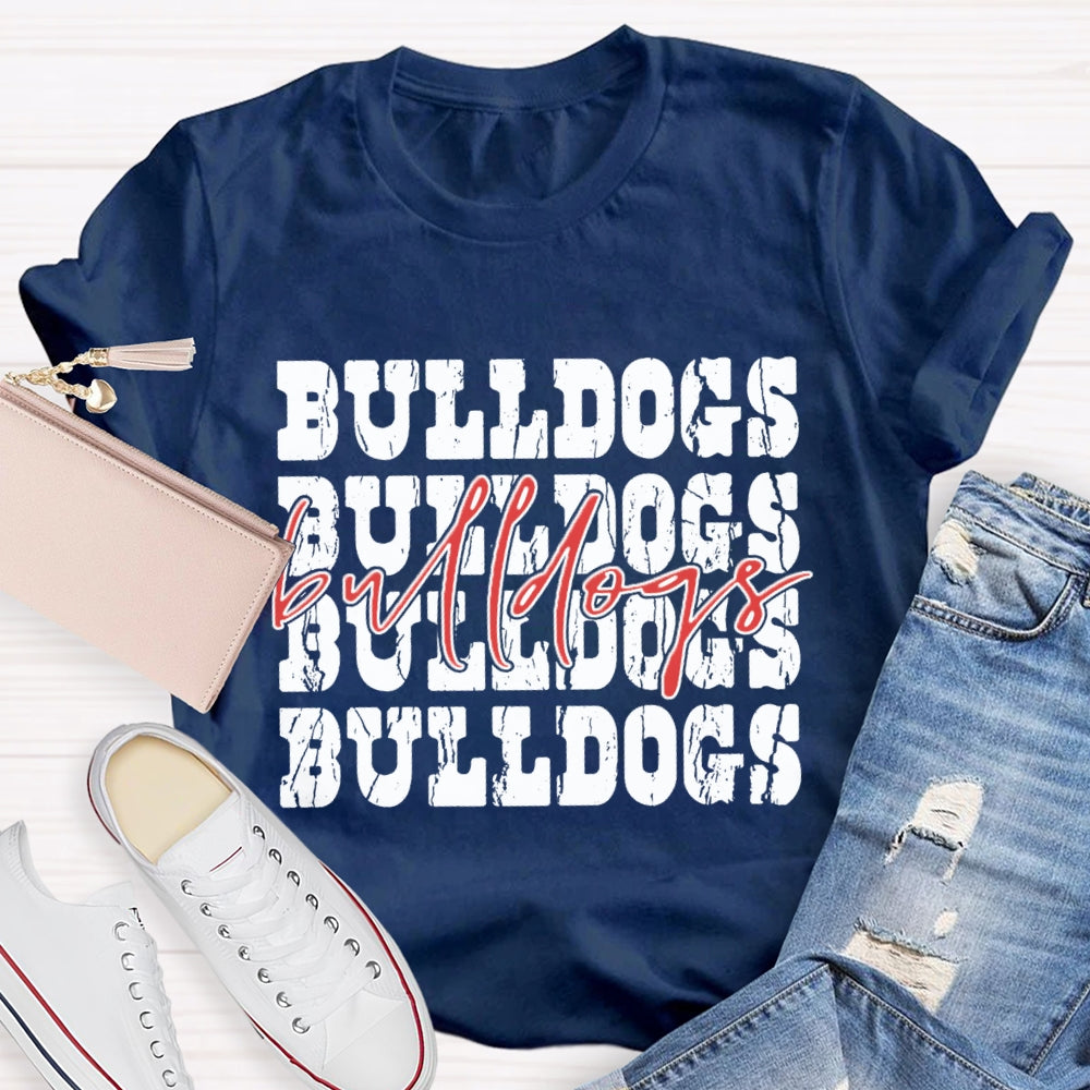 Personalized School Mascot Red Bulldogs T-shirt