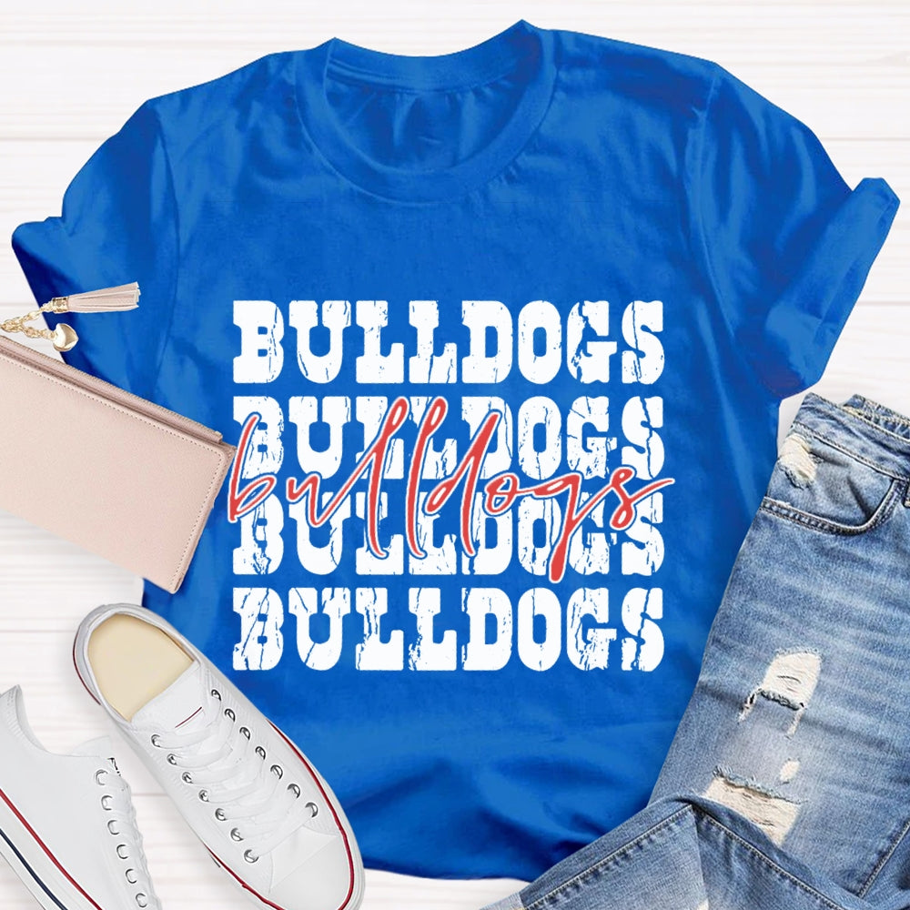 Personalized School Mascot Red Bulldogs T-shirt