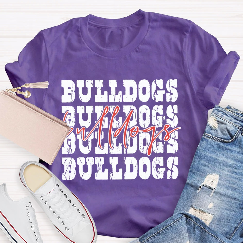 Personalized School Mascot Red Bulldogs T-shirt