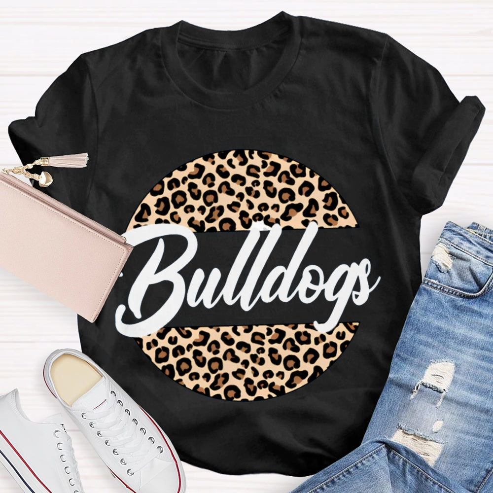 Personalized School Mascot Leopard Bulldogs T-shirt