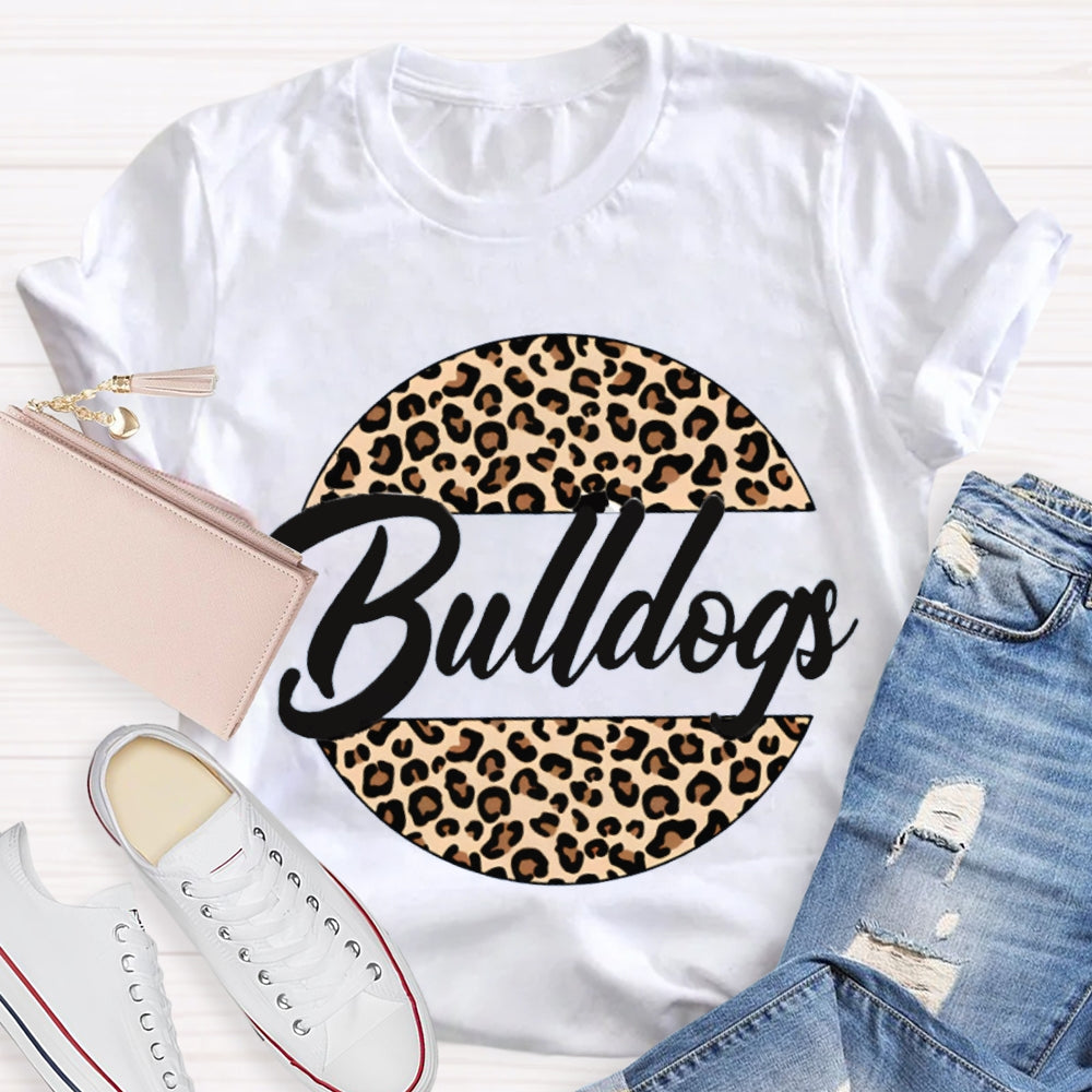 Personalized School Mascot Leopard Bulldogs T-shirt