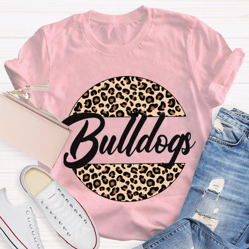 Personalized School Mascot Leopard Bulldogs T-shirt
