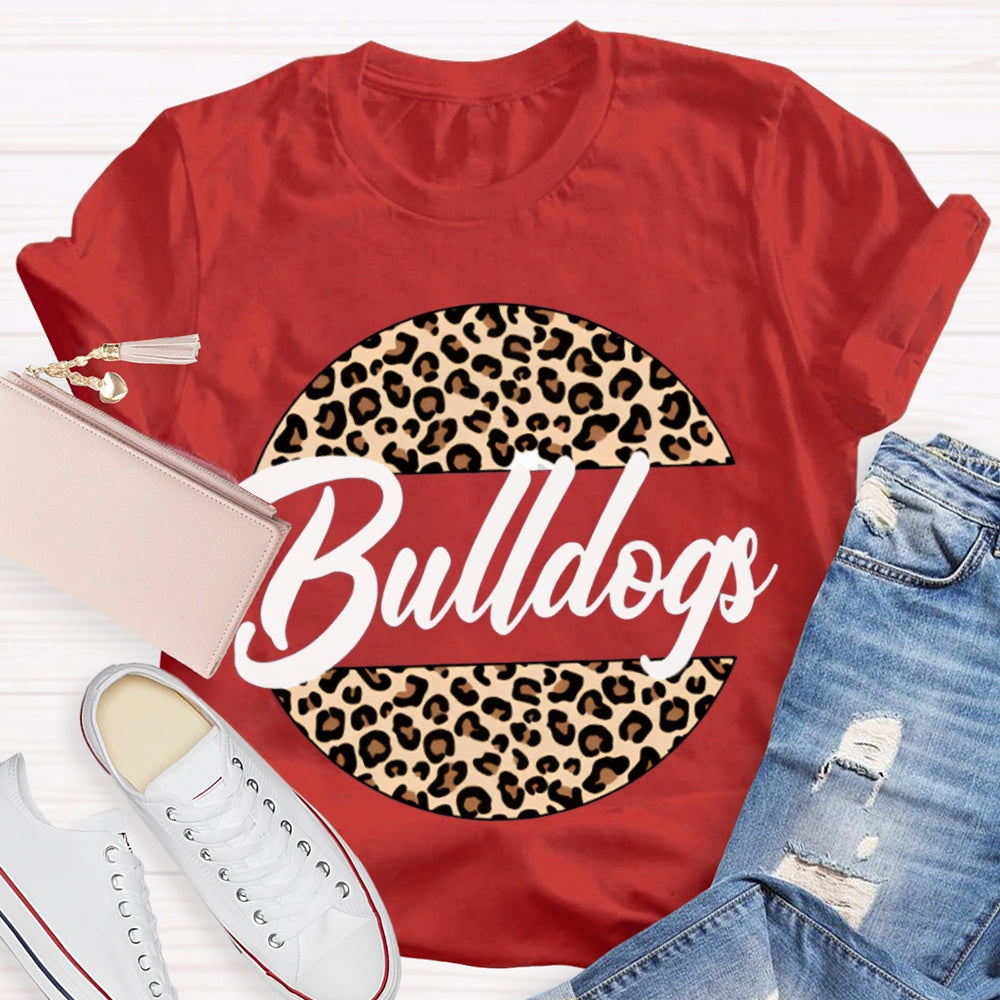 Personalized School Mascot Leopard Bulldogs T-shirt