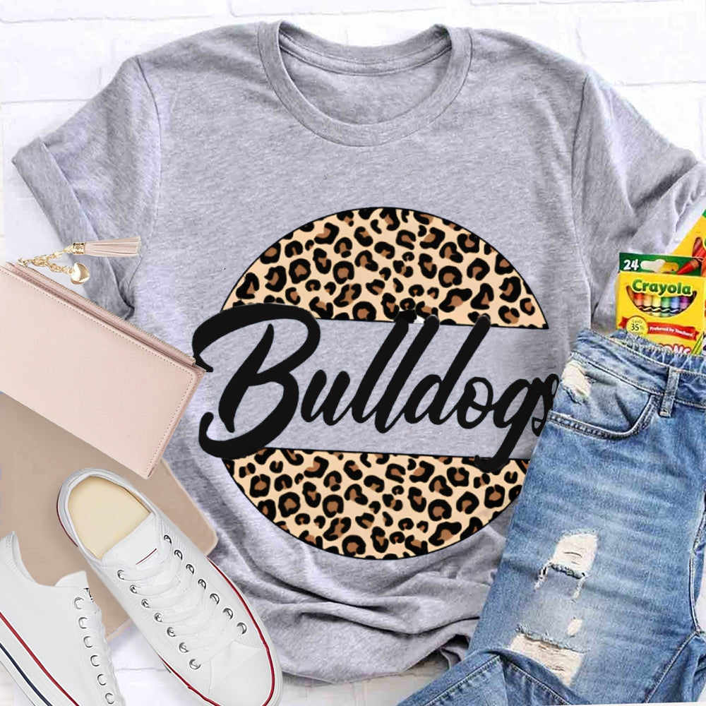 Personalized School Mascot Leopard Bulldogs T-shirt