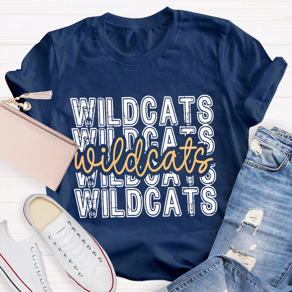 Personalized School Mascot Yellow Wildcats T-shirt