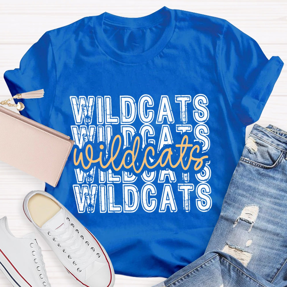 Personalized School Mascot Yellow Wildcats T-shirt