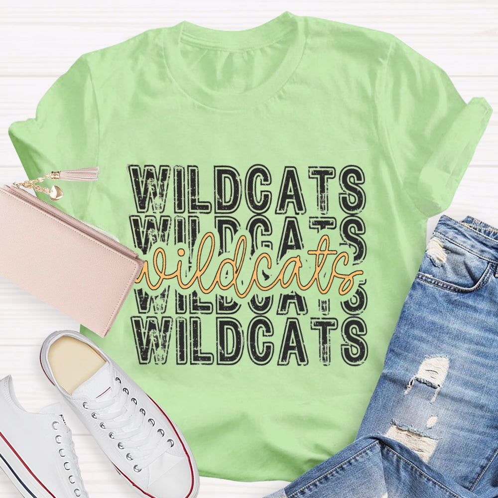 Personalized School Mascot Yellow Wildcats T-shirt