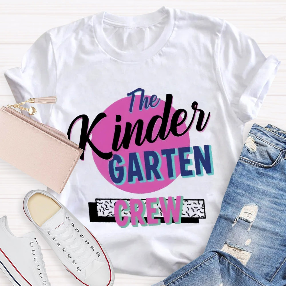 Personalized Grade Kinder Garten Crew Teacher T-Shirt