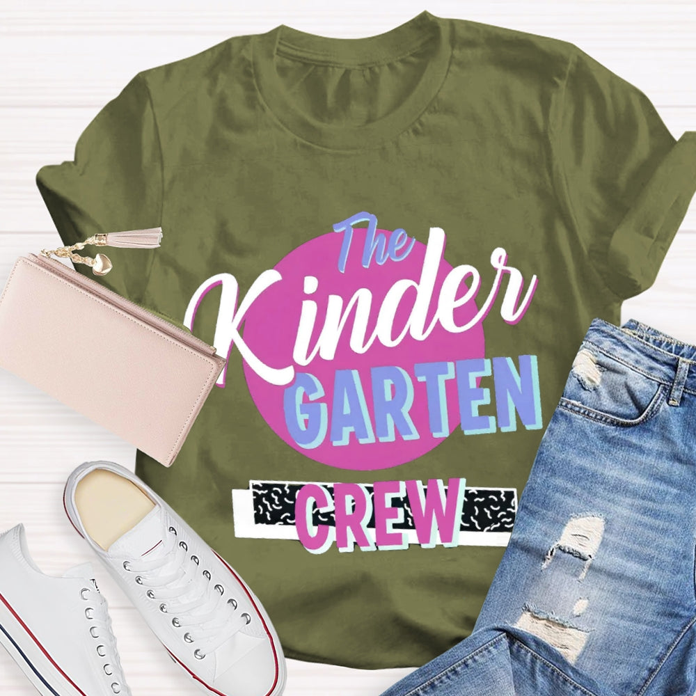 Personalized Grade Kinder Garten Crew Teacher T-Shirt