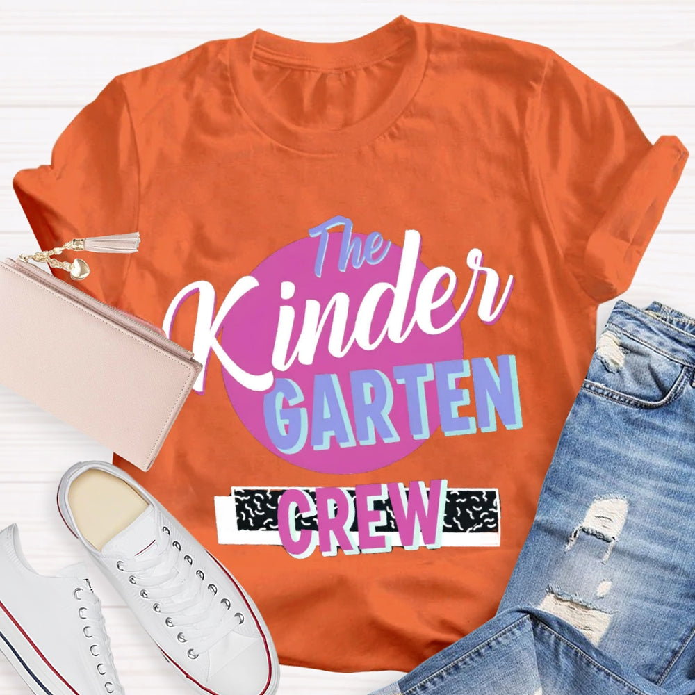 Personalized Grade Kinder Garten Crew Teacher T-Shirt