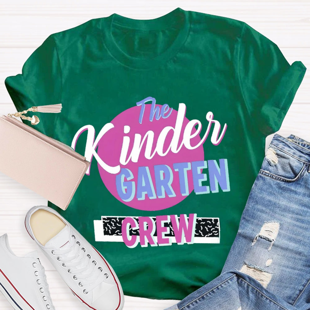 Personalized Grade Kinder Garten Crew Teacher T-Shirt