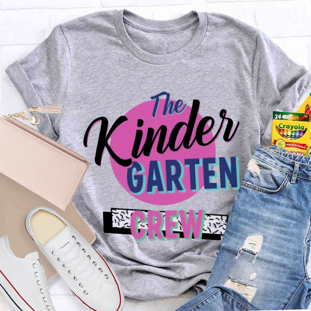 Personalized Grade Kinder Garten Crew Teacher T-Shirt