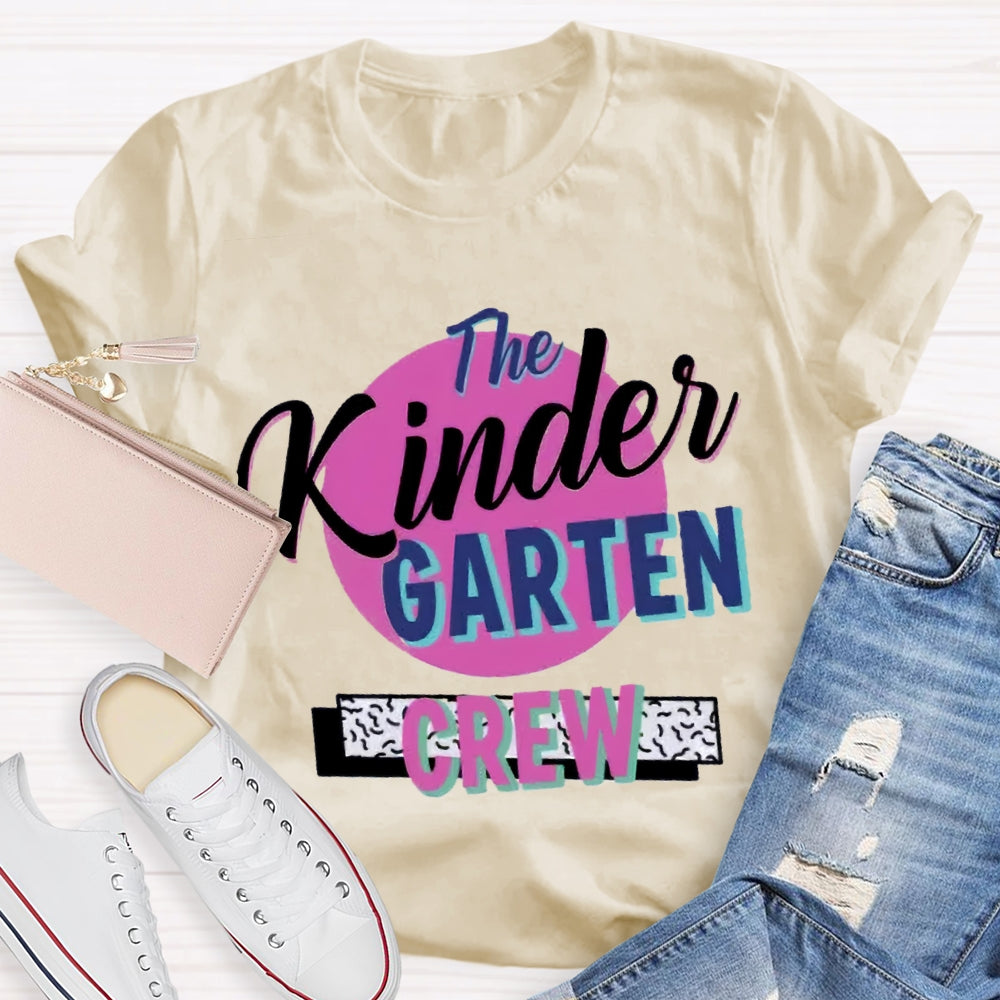 Personalized Grade Kinder Garten Crew Teacher T-Shirt