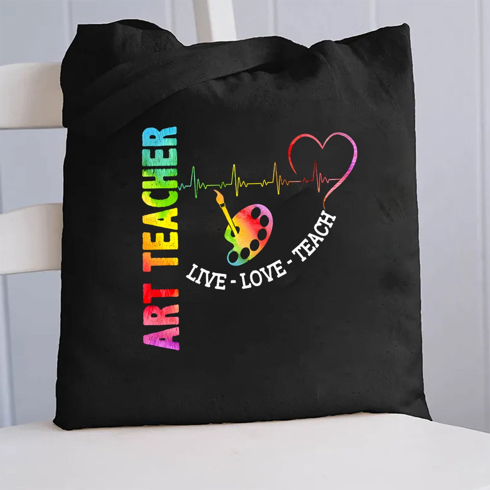 Art Tech Live Love Teach Canvas Tote Bag