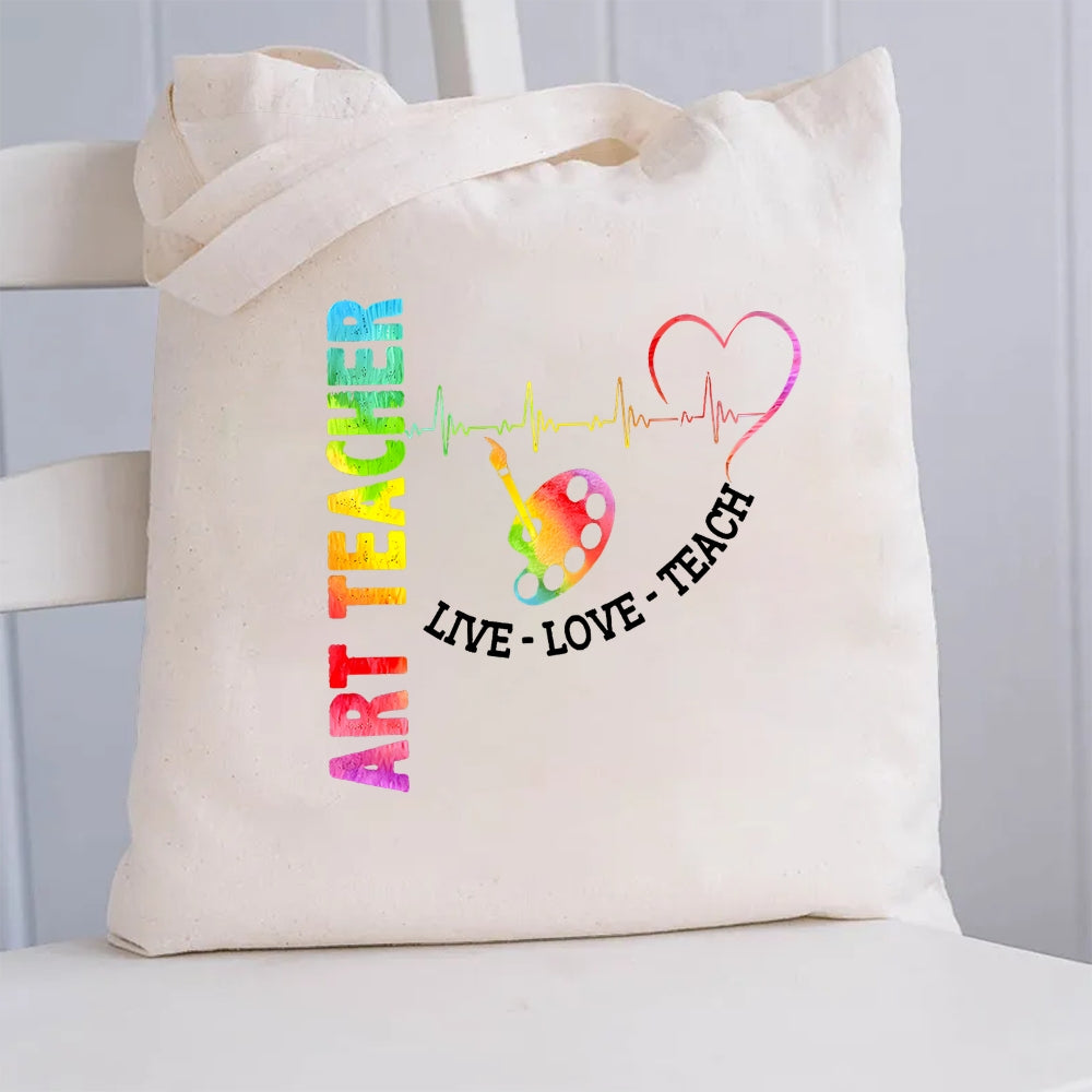 Art Tech Live Love Teach Canvas Tote Bag
