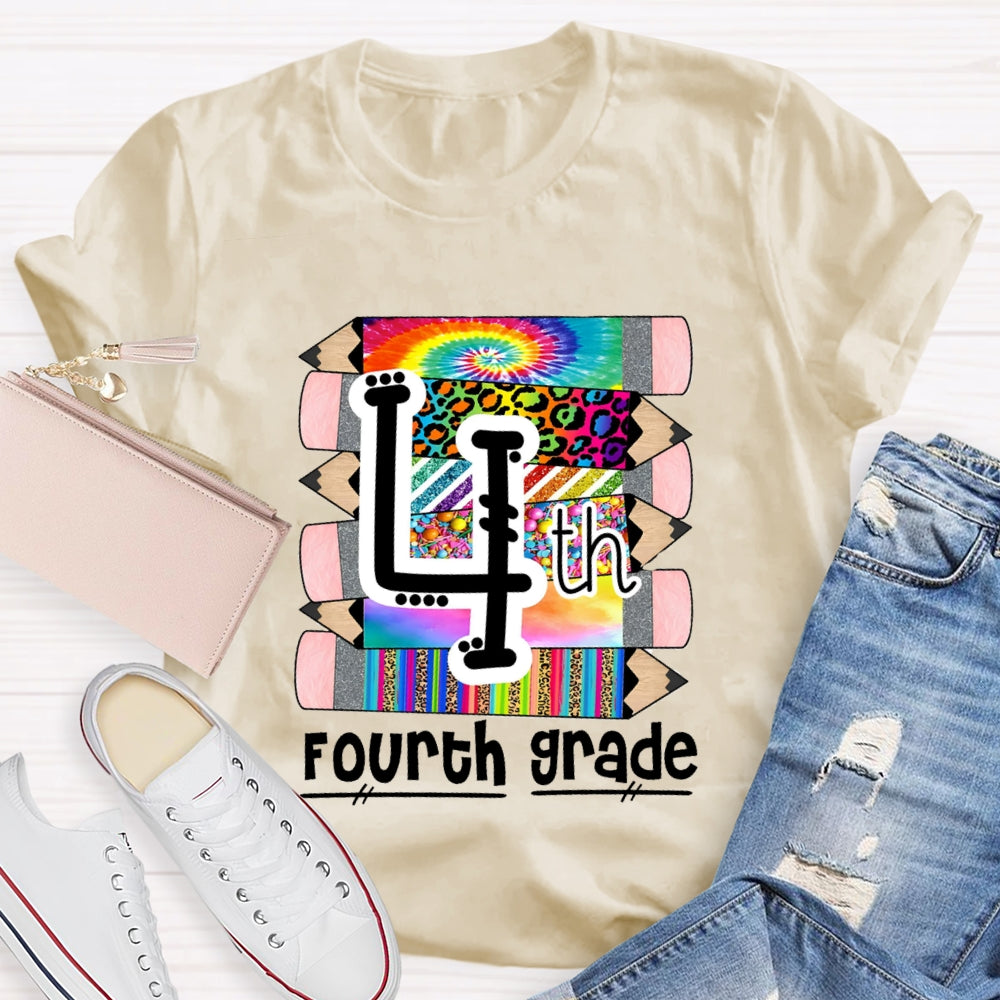 Personalized Grade K Is For Kindergarten Colored Pencil Prints T-shirt