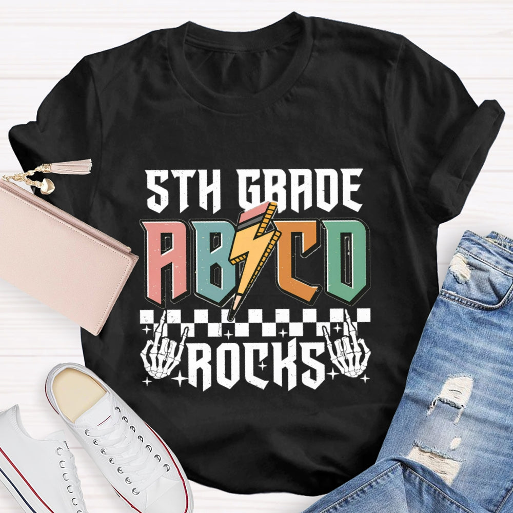 Personalized Grade 5th Grade Abcd Rocks T-shirt
