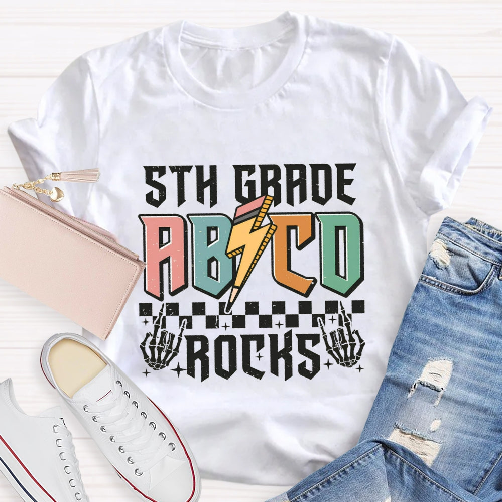 Personalized Grade 5th Grade Abcd Rocks T-shirt
