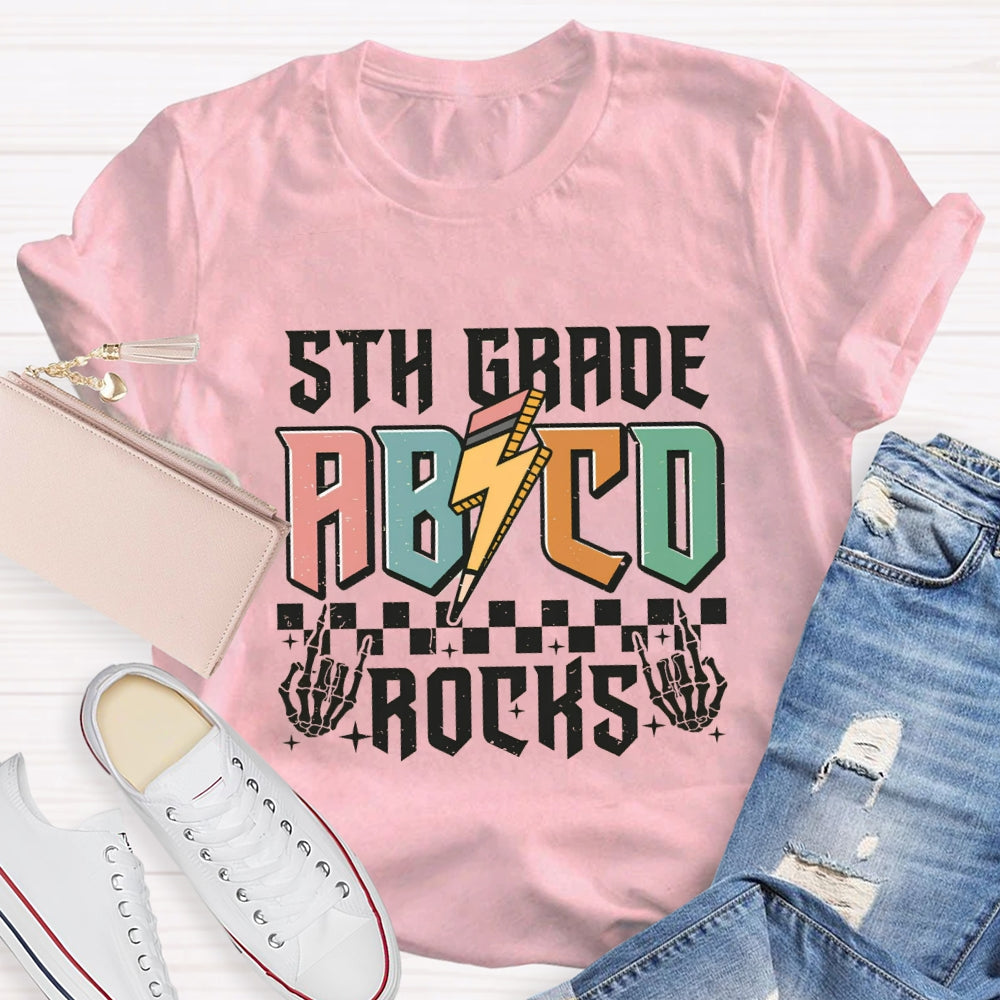 Personalized Grade 5th Grade Abcd Rocks T-shirt