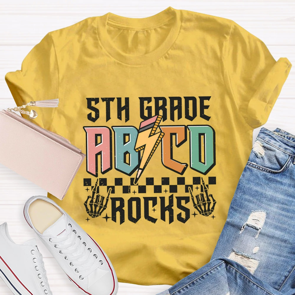 Personalized Grade 5th Grade Abcd Rocks T-shirt