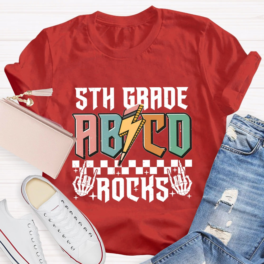 Personalized Grade 5th Grade Abcd Rocks T-shirt