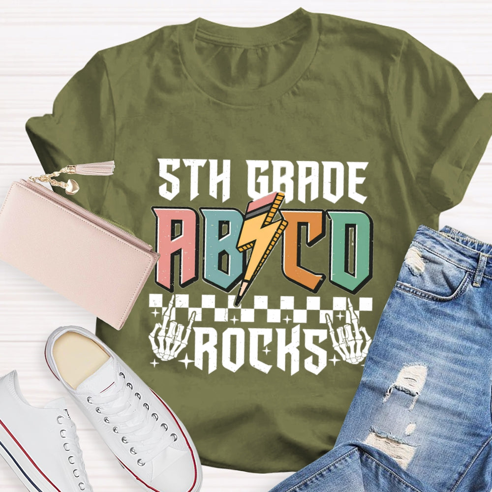 Personalized Grade 5th Grade Abcd Rocks T-shirt