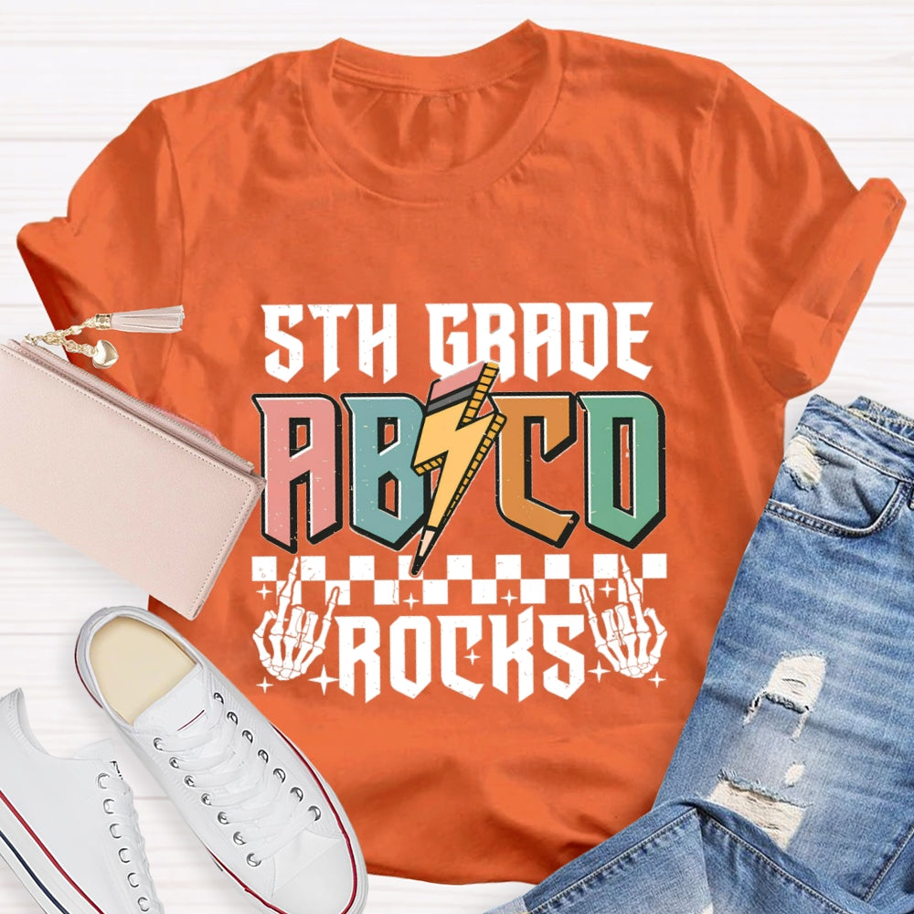 Personalized Grade 5th Grade Abcd Rocks T-shirt
