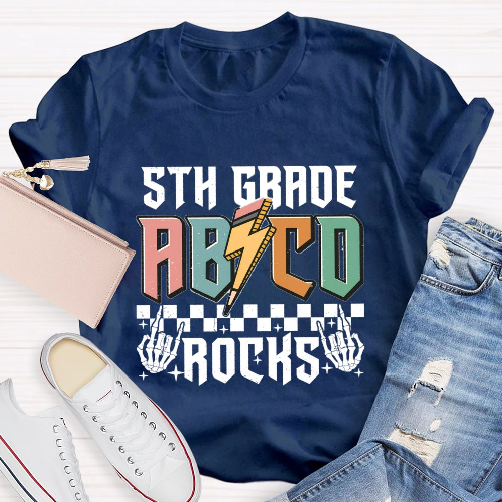 Personalized Grade 5th Grade Abcd Rocks T-shirt
