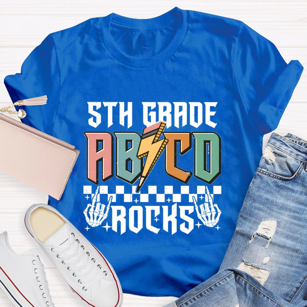 Personalized Grade 5th Grade Abcd Rocks T-shirt