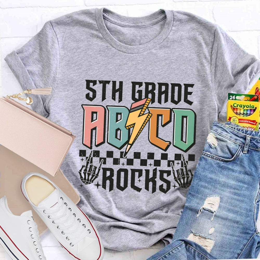 Personalized Grade 5th Grade Abcd Rocks T-shirt