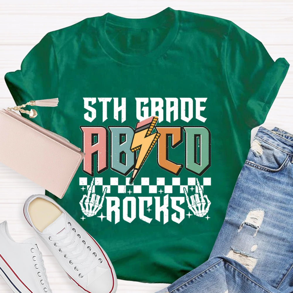 Personalized Grade 5th Grade Abcd Rocks T-shirt