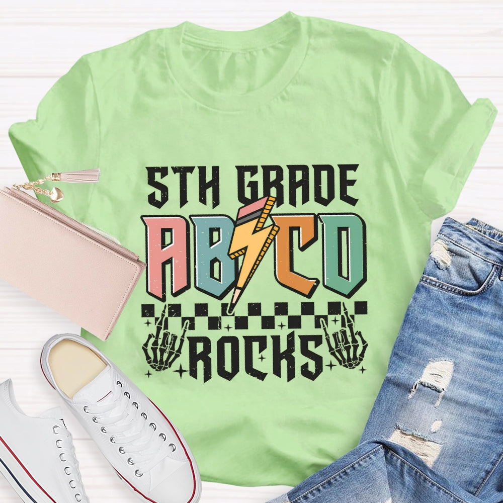 Personalized Grade 5th Grade Abcd Rocks T-shirt