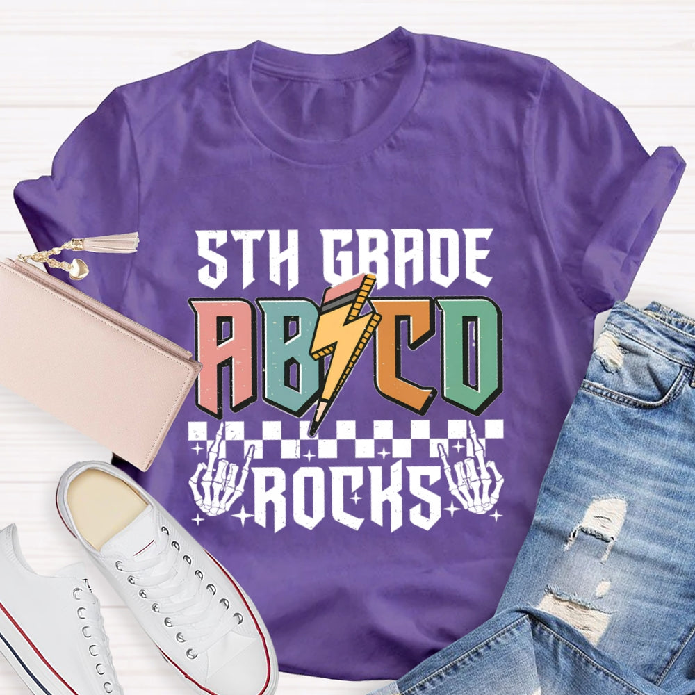 Personalized Grade 5th Grade Abcd Rocks T-shirt