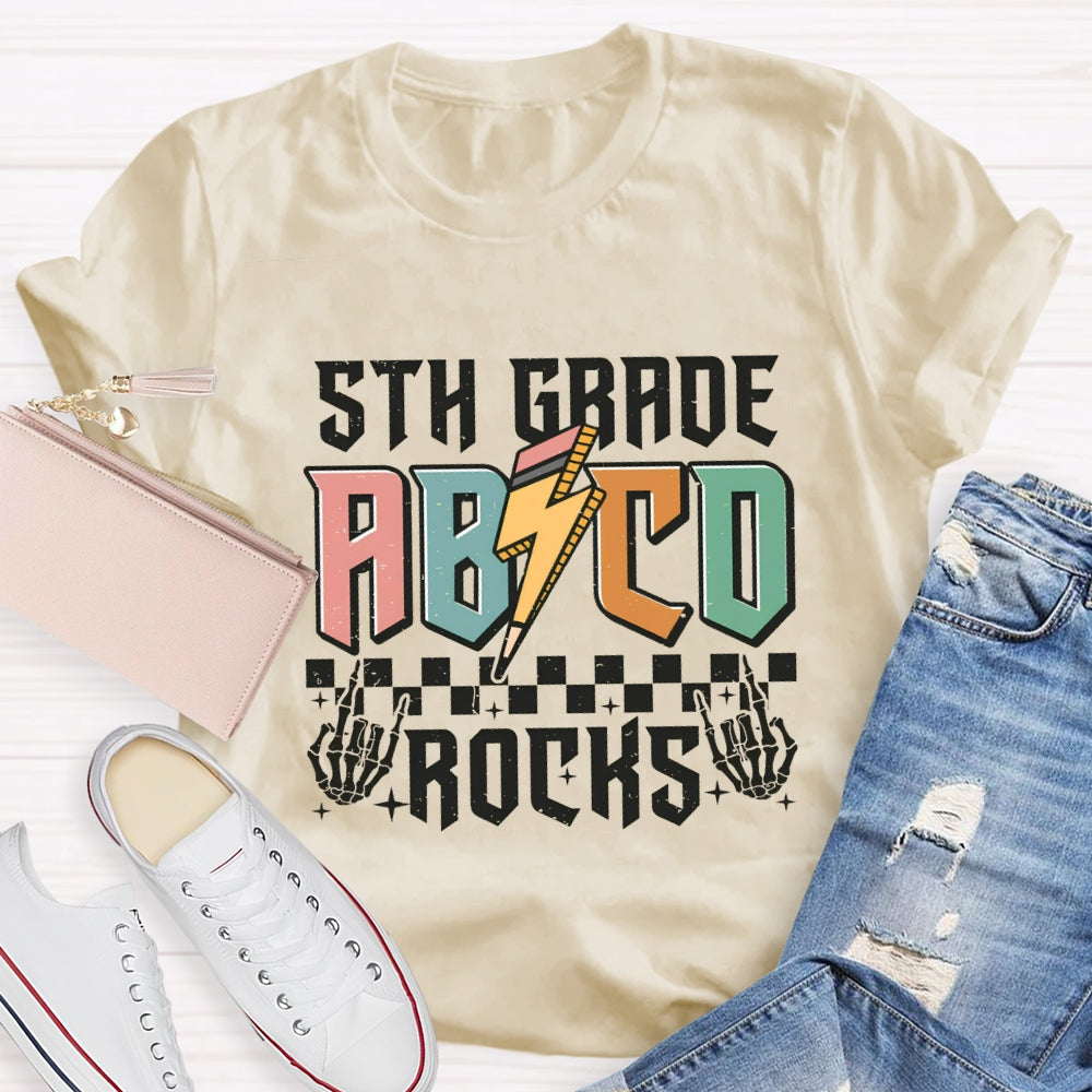 Personalized Grade 5th Grade Abcd Rocks T-shirt