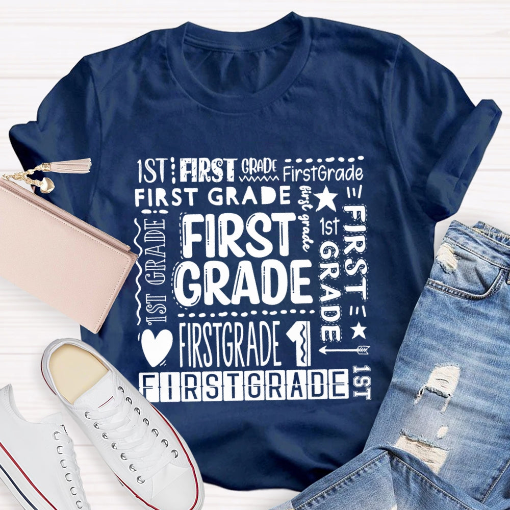 Personalized Grade First Grade Back To School Teacher T-shirt