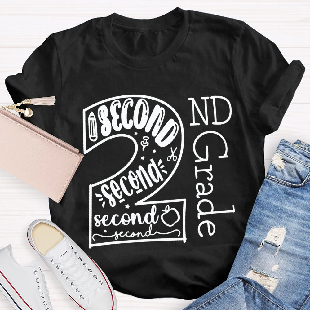 Personalized Grade Second Grade Back To School Teacher T-shirt