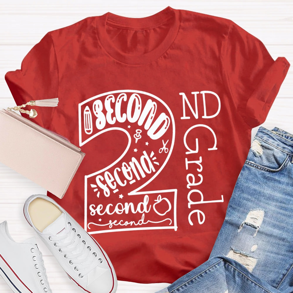 Personalized Grade Second Grade Back To School Teacher T-shirt