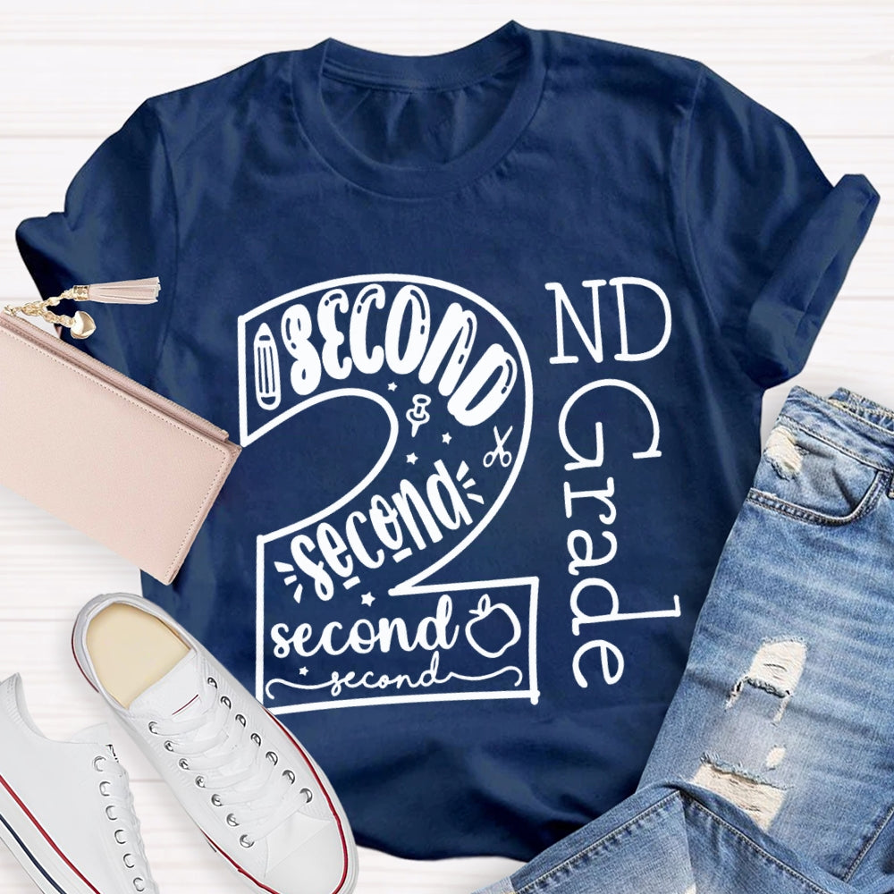 Personalized Grade Second Grade Back To School Teacher T-shirt