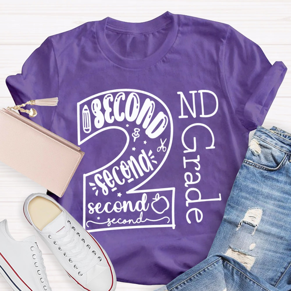 Personalized Grade Second Grade Back To School Teacher T-shirt