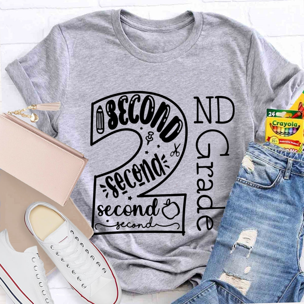 Personalized Grade Second Grade Back To School Teacher T-shirt