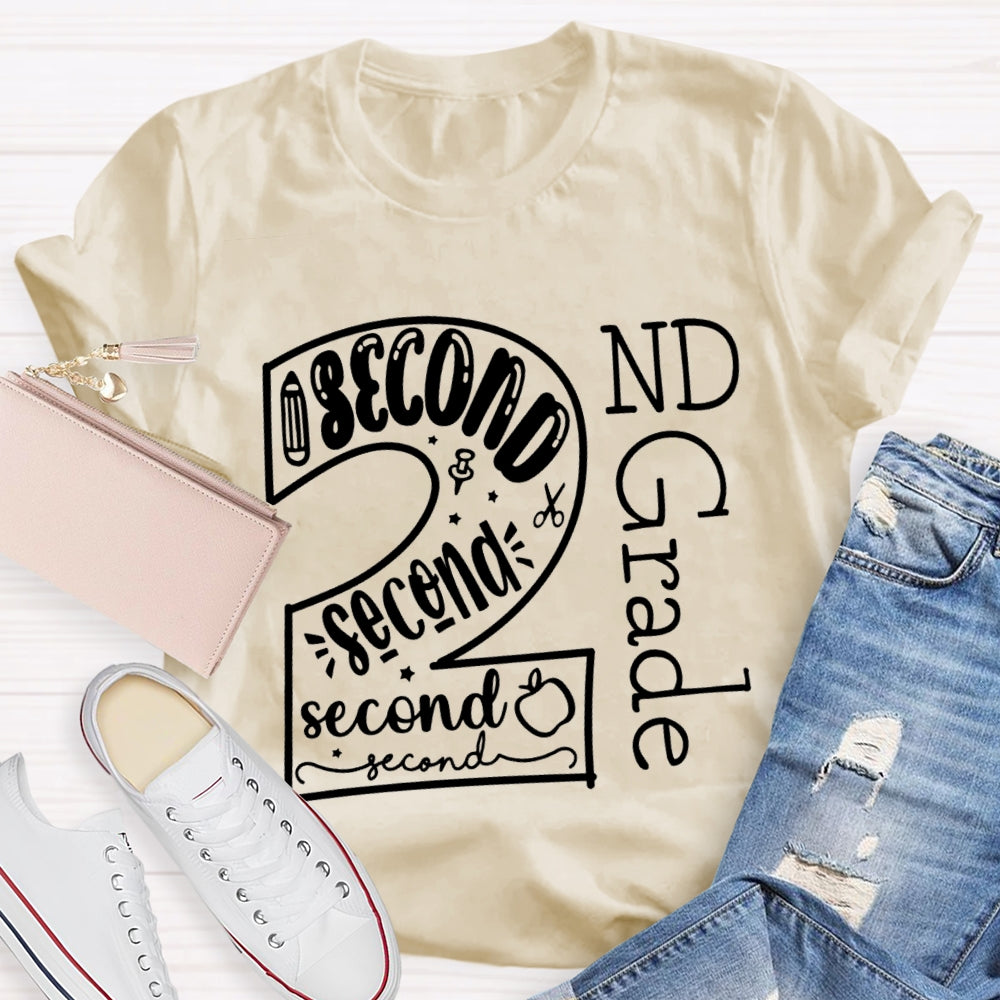 Personalized Grade Second Grade Back To School Teacher T-shirt