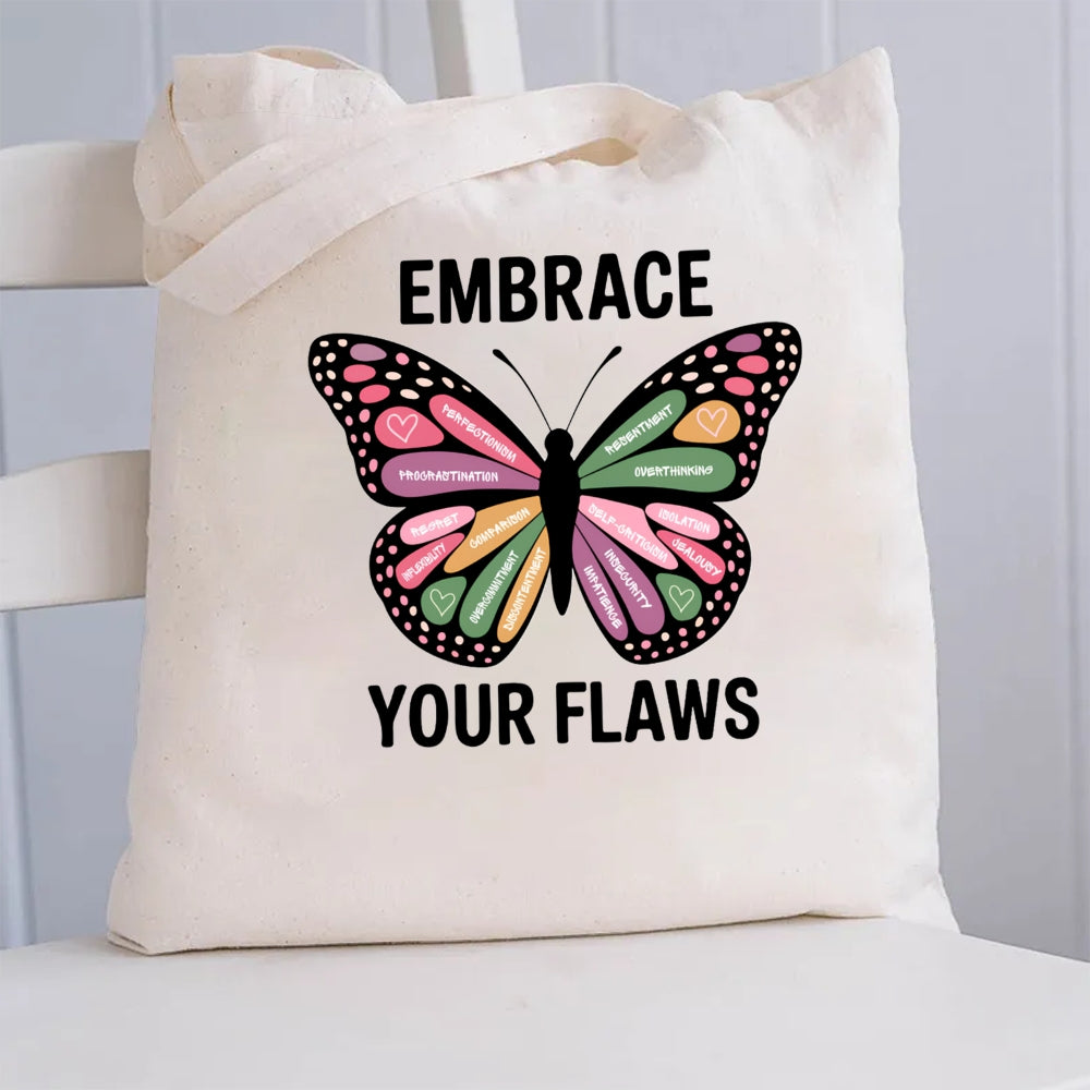 Embrace Your Flaws Canvas Tote Bag
