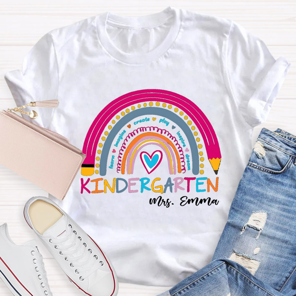 Personalized Grade And Name Learn Imagine Create Play Inspire Dream T-shirt