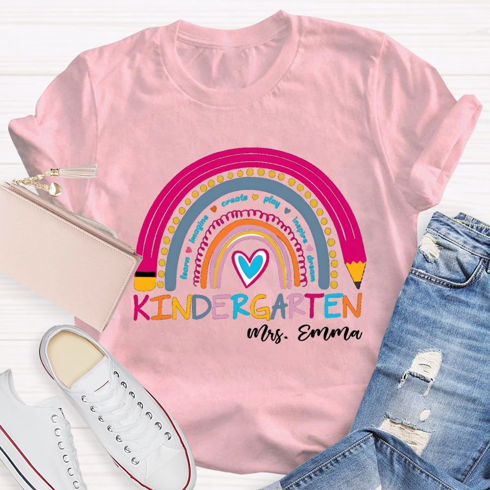 Personalized Grade And Name Learn Imagine Create Play Inspire Dream T-shirt