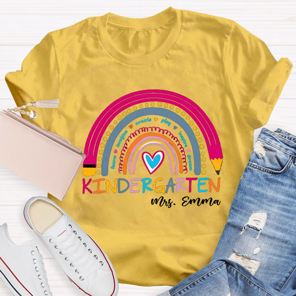 Personalized Grade And Name Learn Imagine Create Play Inspire Dream T-shirt