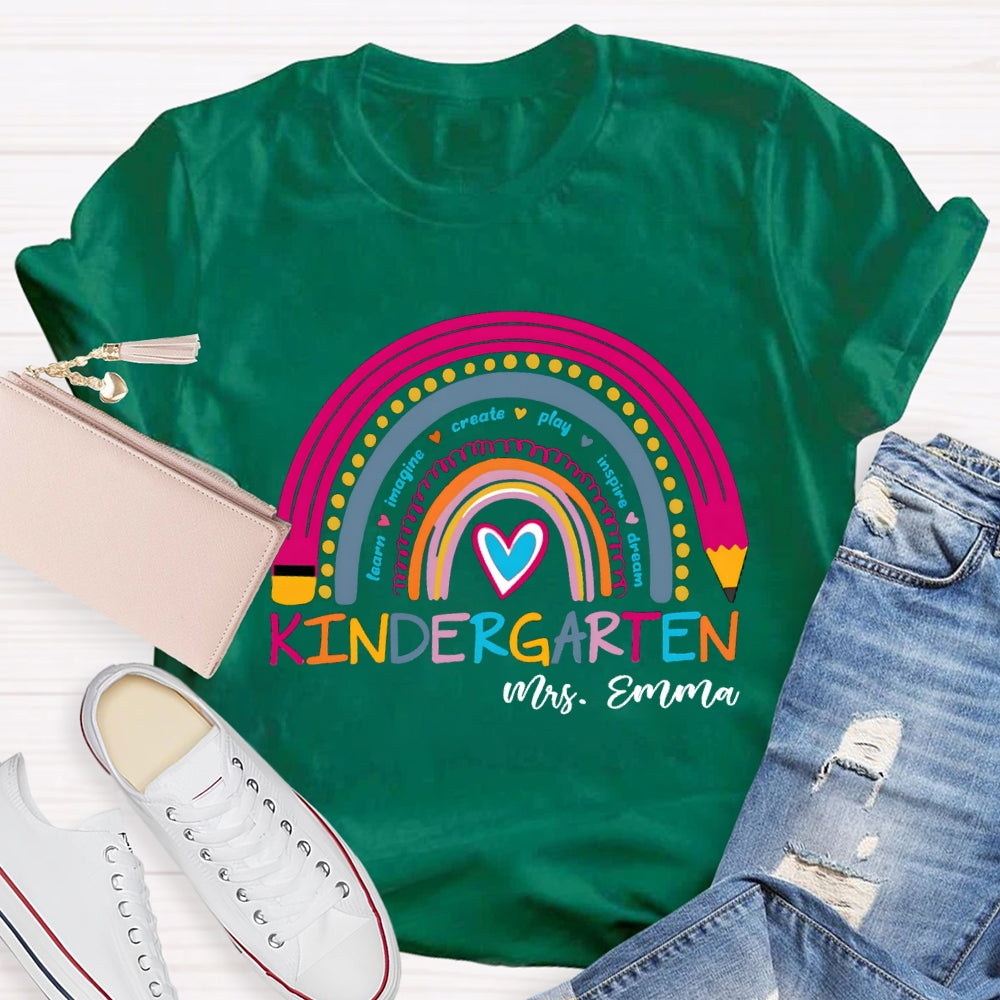 Personalized Grade And Name Learn Imagine Create Play Inspire Dream T-shirt
