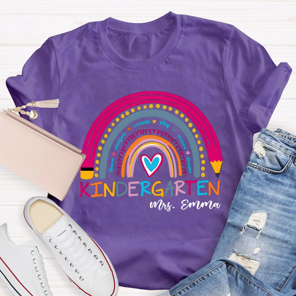 Personalized Grade And Name Learn Imagine Create Play Inspire Dream T-shirt