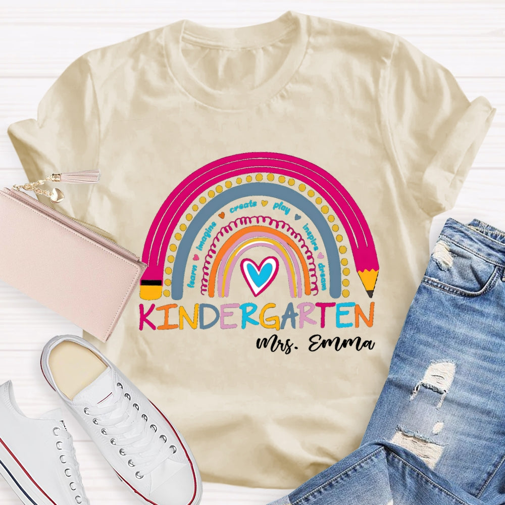 Personalized Grade And Name Learn Imagine Create Play Inspire Dream T-shirt
